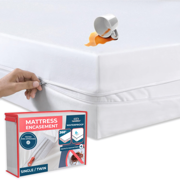 Premium Mattress Encasing Queen Size with Deep Pockets | 100% Waterproof Cotton