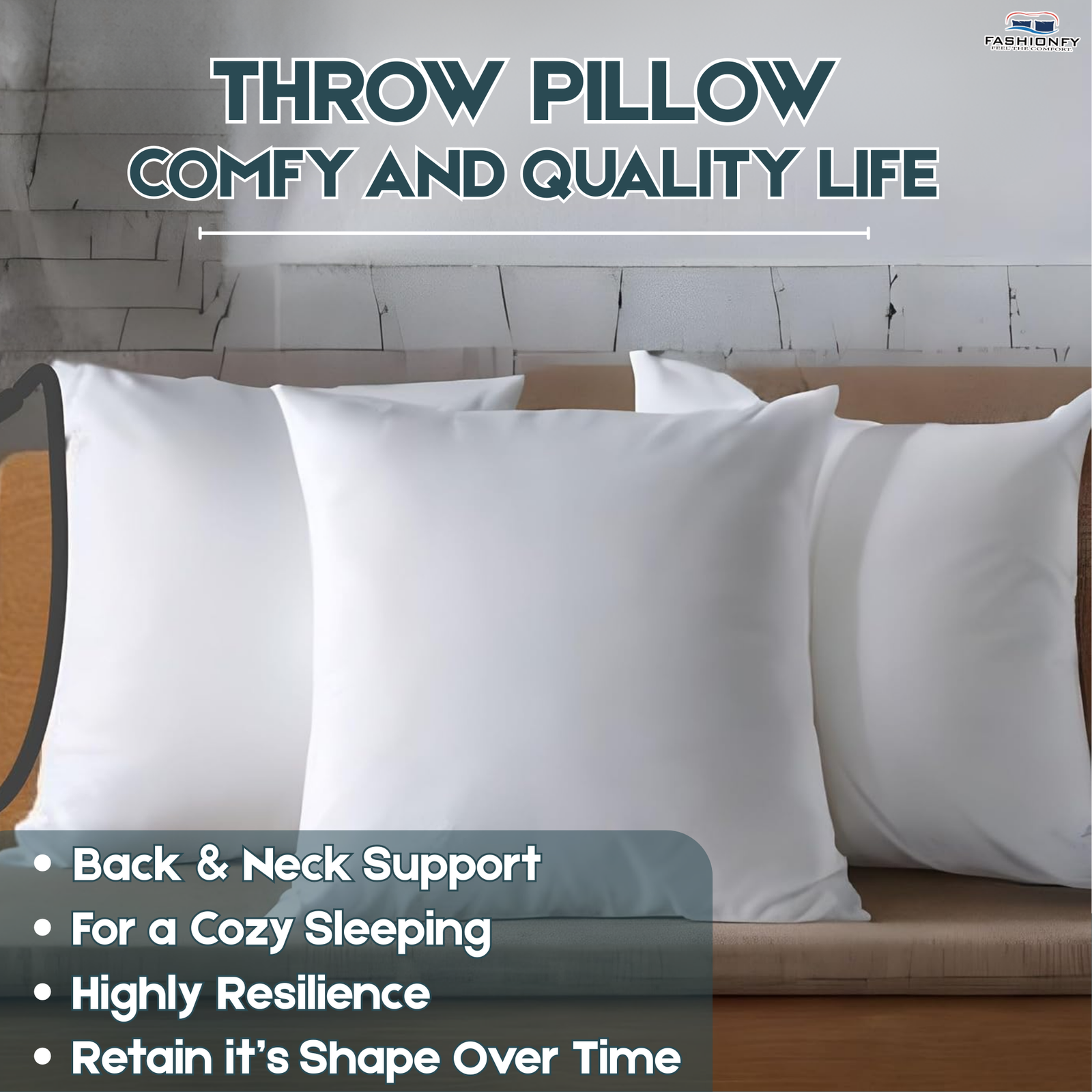 FASHIONFY® Soft Cushion Fillers for Sofa Cushions, Throw Pillow Inserts - Image 7