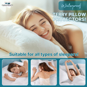 FASHIONFY Waterproof Terry Pillow Protectors for Bed Pillows & Hotel Pillows - Image 6