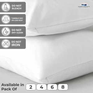 FASHIONFY® Pillow Covers for Hotel Pillows, Dorm rooms, Bed & Sofa Cushions | Pack of 4 - Image 2