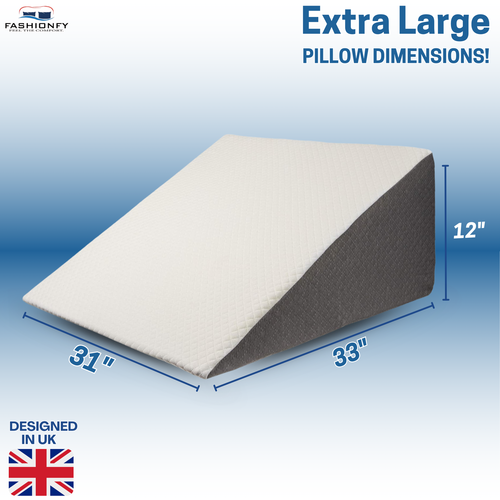 FASHIONFY Wedge Pillow for Back & Neck Support, Chic Jacquard Pillowcase - Image 8