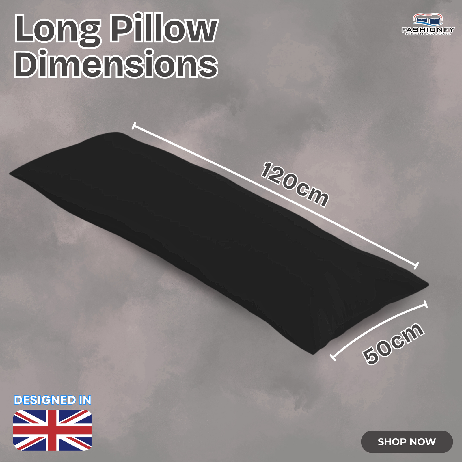 FASHIONFY® Long Pillow for Sleeping, Soft Side Sleeper Pillow with Breathable Polyester Filling - Image 10