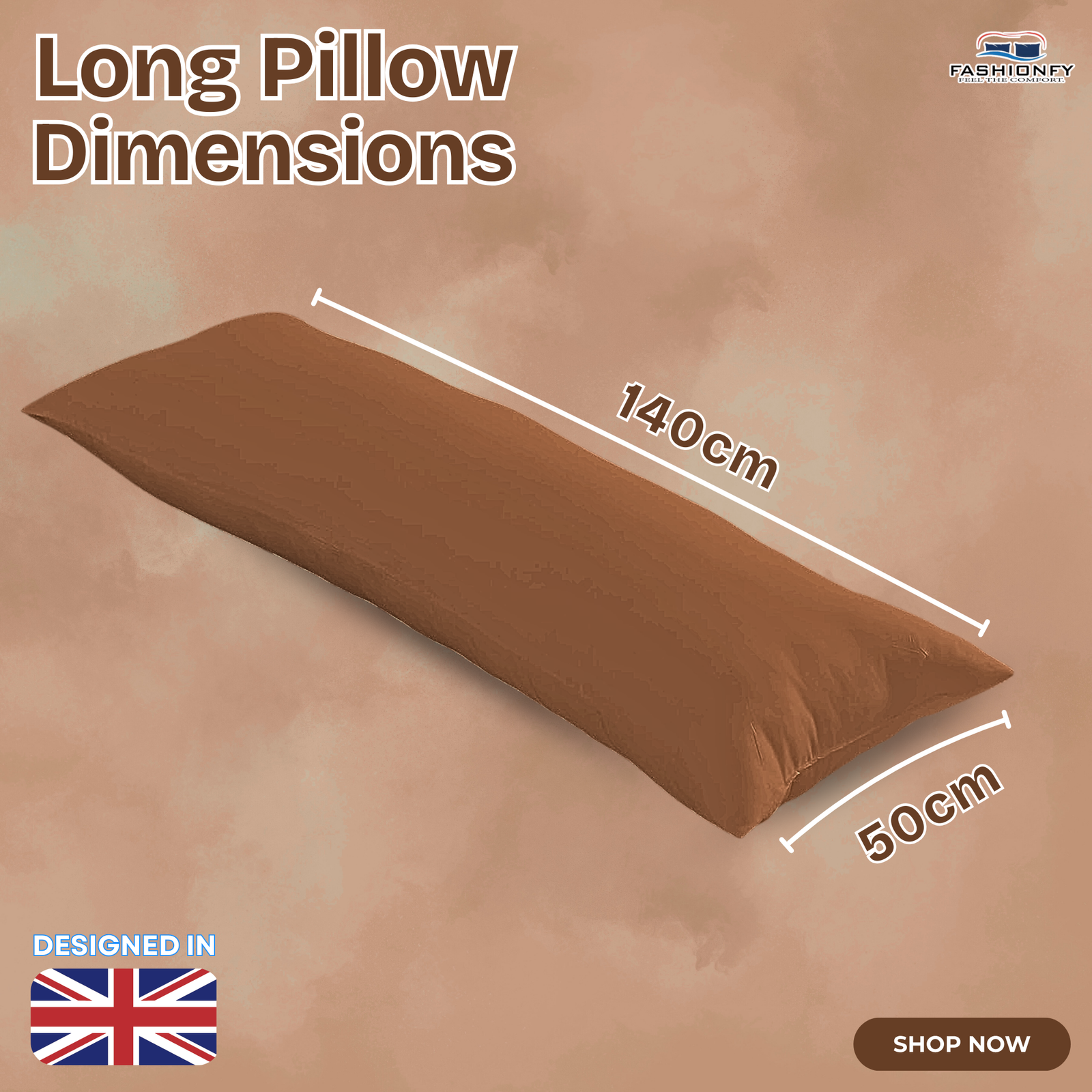 FASHIONFY® Long Pillow for Sleeping, Soft Side Sleeper Pillow with Breathable Polyester Filling - Image 24