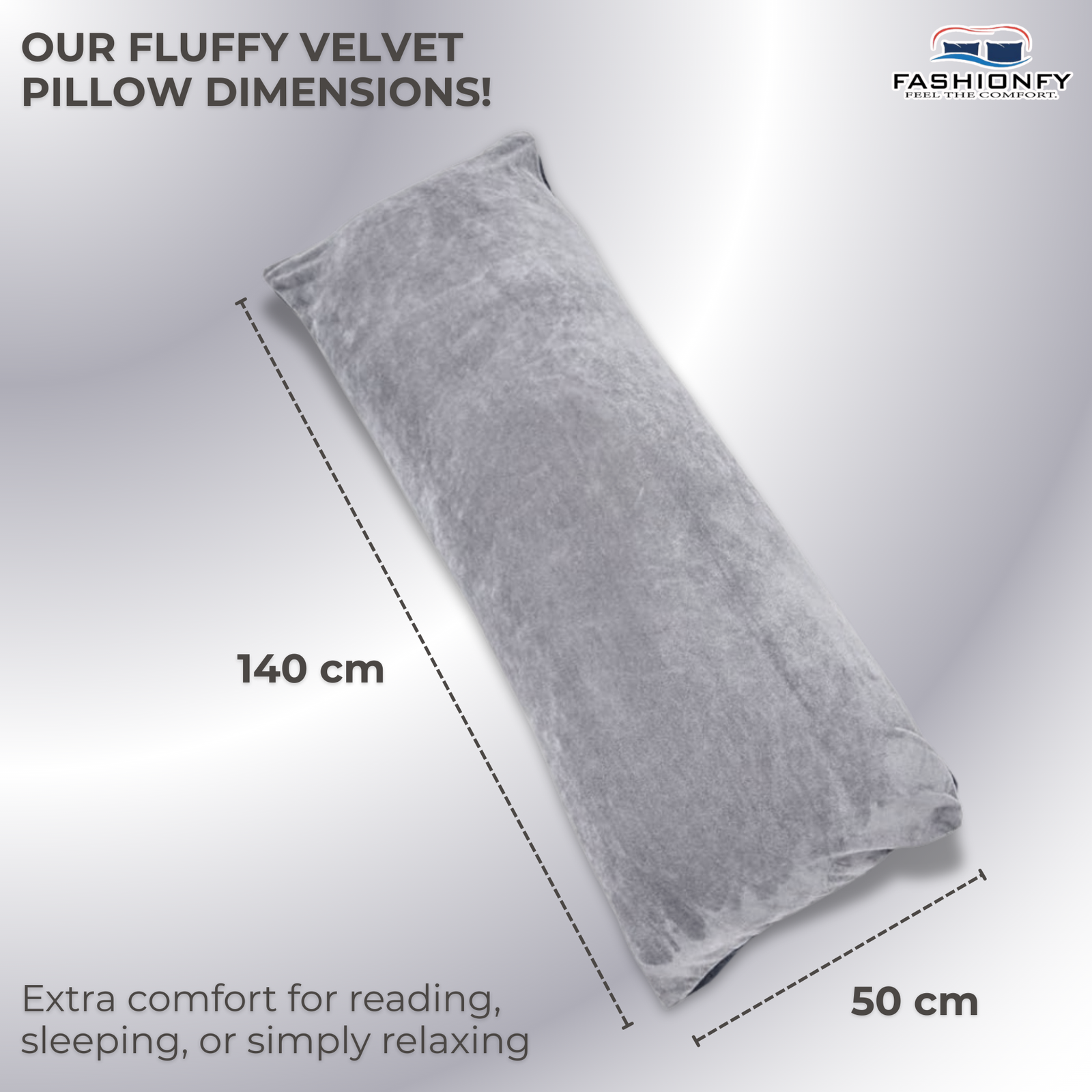 FASHIONFY® Long Body Pillow with Velvet Cover | Straight Pregnancy Pillow for Belly Support & Hip Pain - Image 9