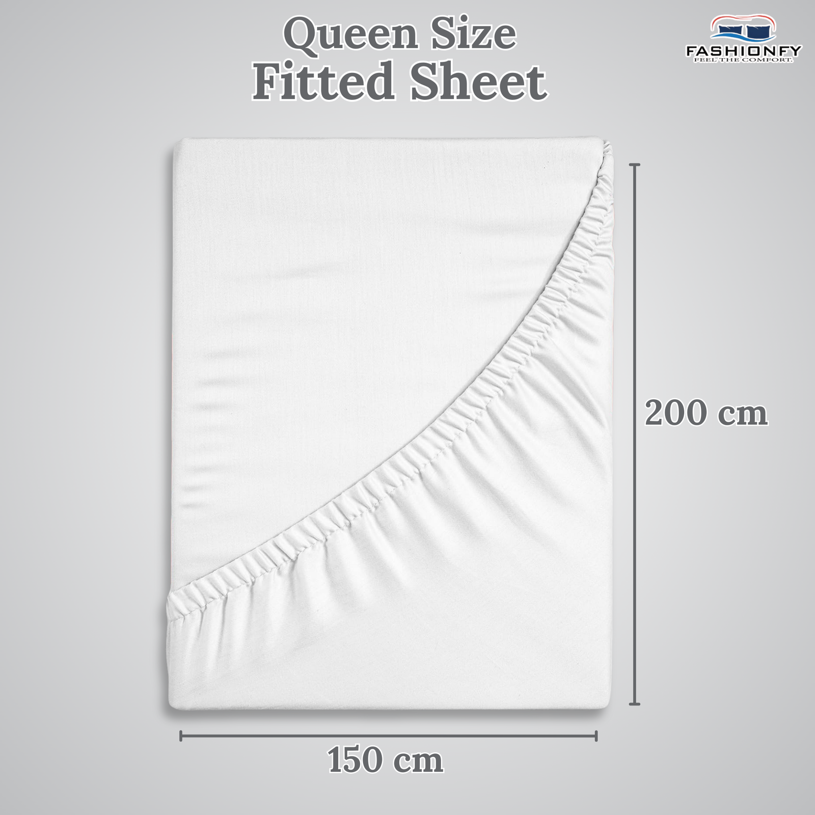 FASHIONFY® Hotel Quality Fitted Sheet with Deep Pockets & Elastic Edges | Breathable 300 TC Cotton Fabric - Image 27