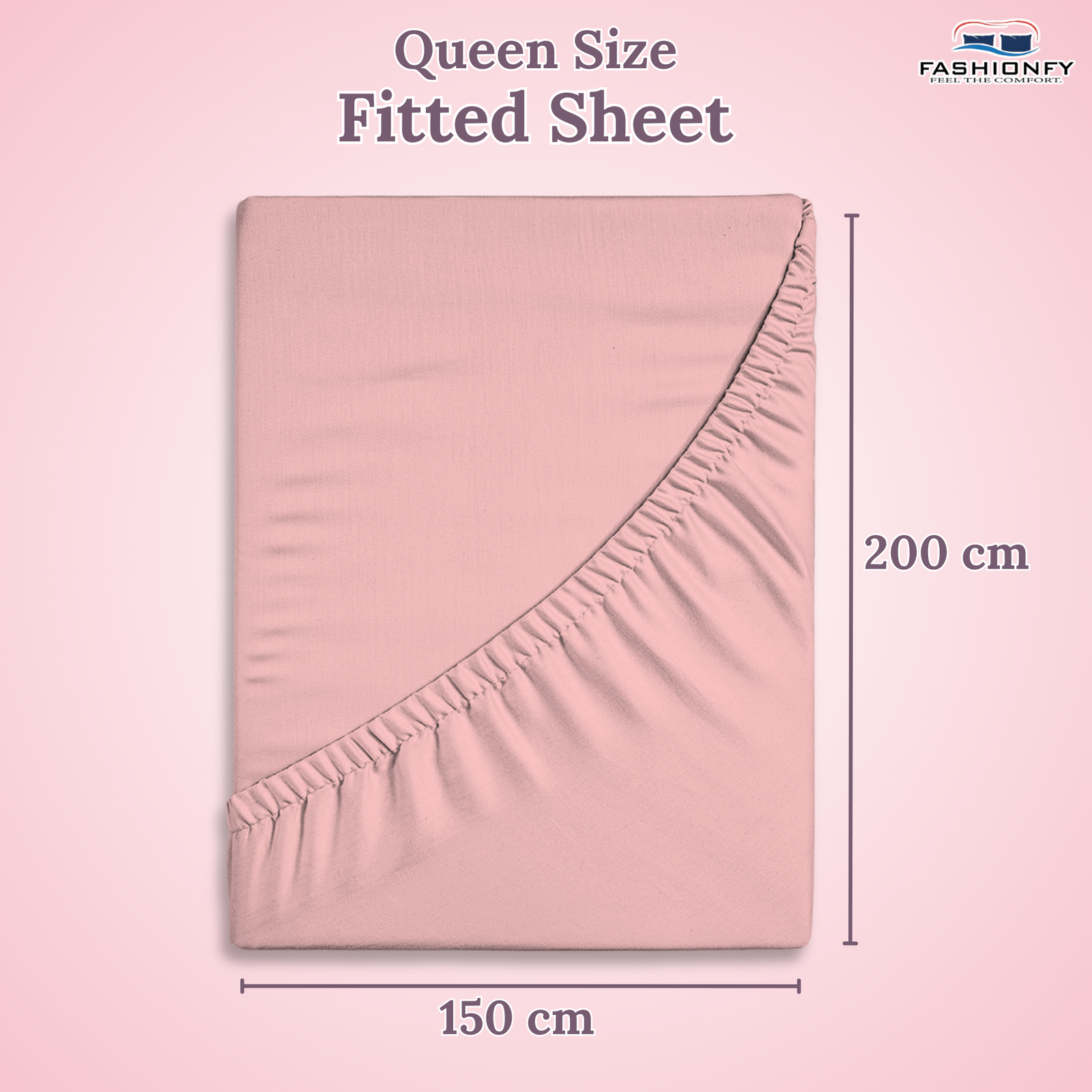 FASHIONFY® Hotel Quality Fitted Sheet with Deep Pockets & Elastic Edges | Breathable 300 TC Cotton Fabric - Image 24