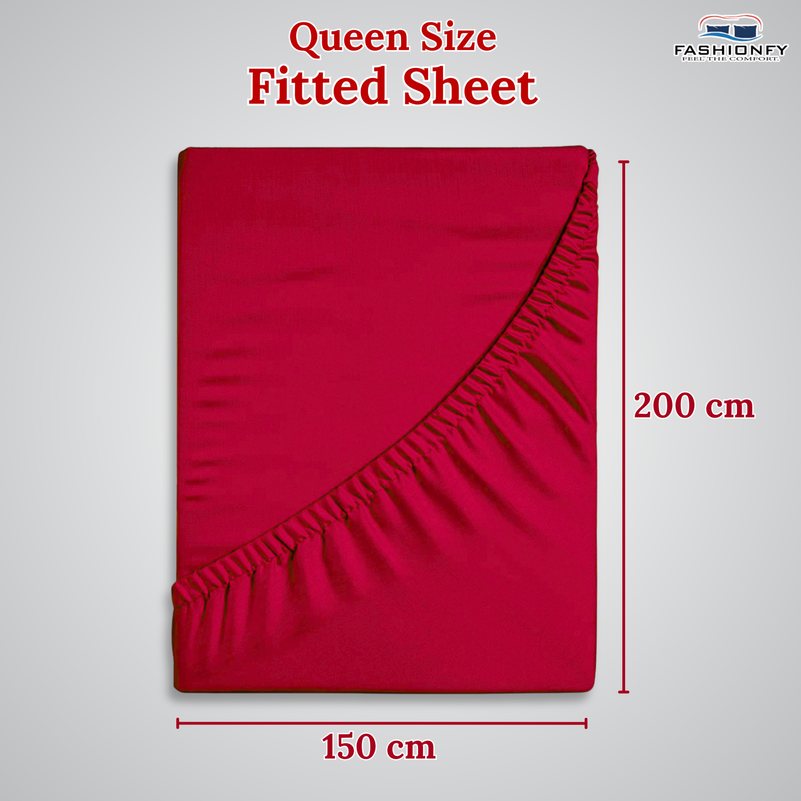 FASHIONFY® Hotel Quality Fitted Sheet with Deep Pockets & Elastic Edges | Breathable 300 TC Cotton Fabric - Image 25