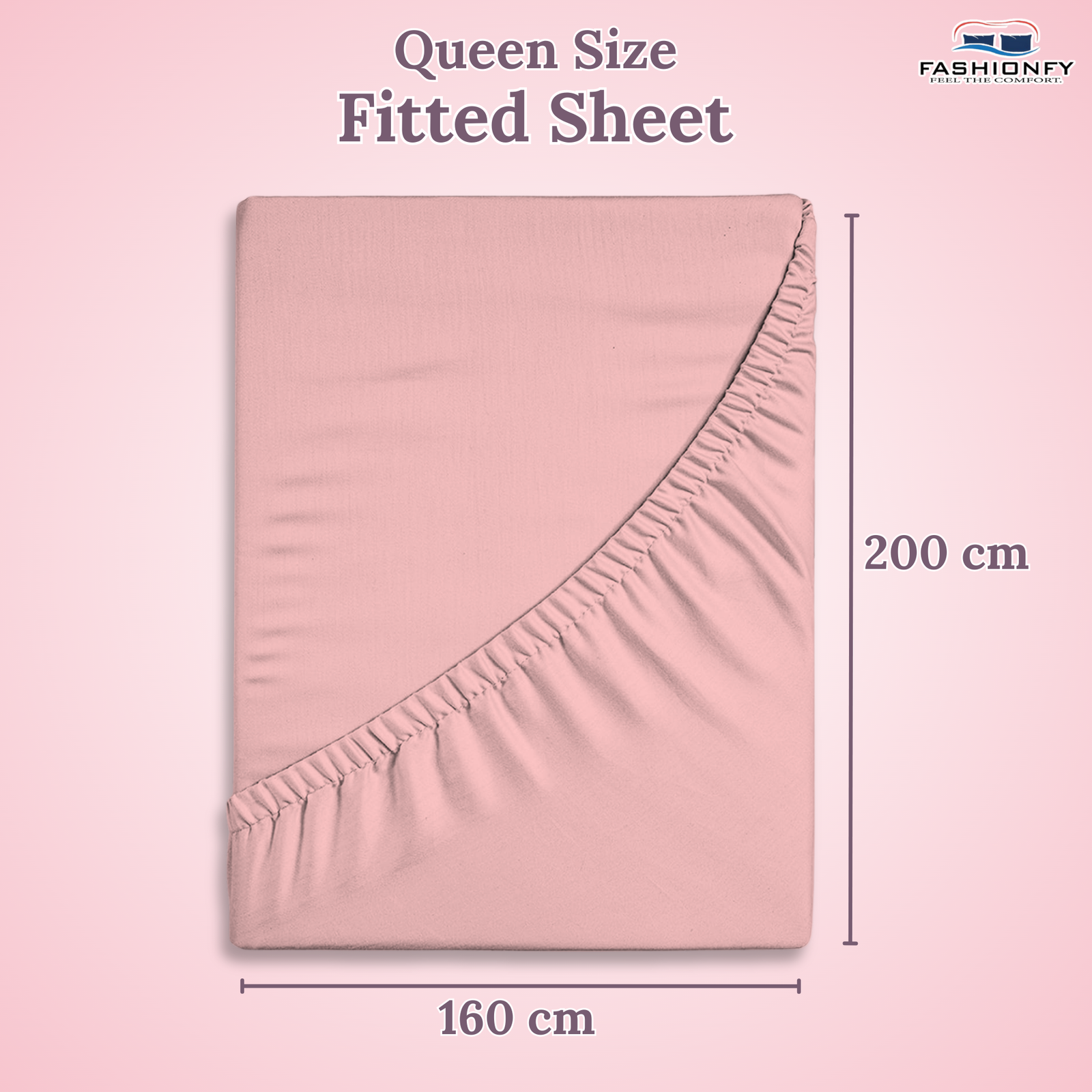 FASHIONFY® Hotel Quality Fitted Sheet with Deep Pockets & Elastic Edges | Breathable 300 TC Cotton Fabric - Image 34