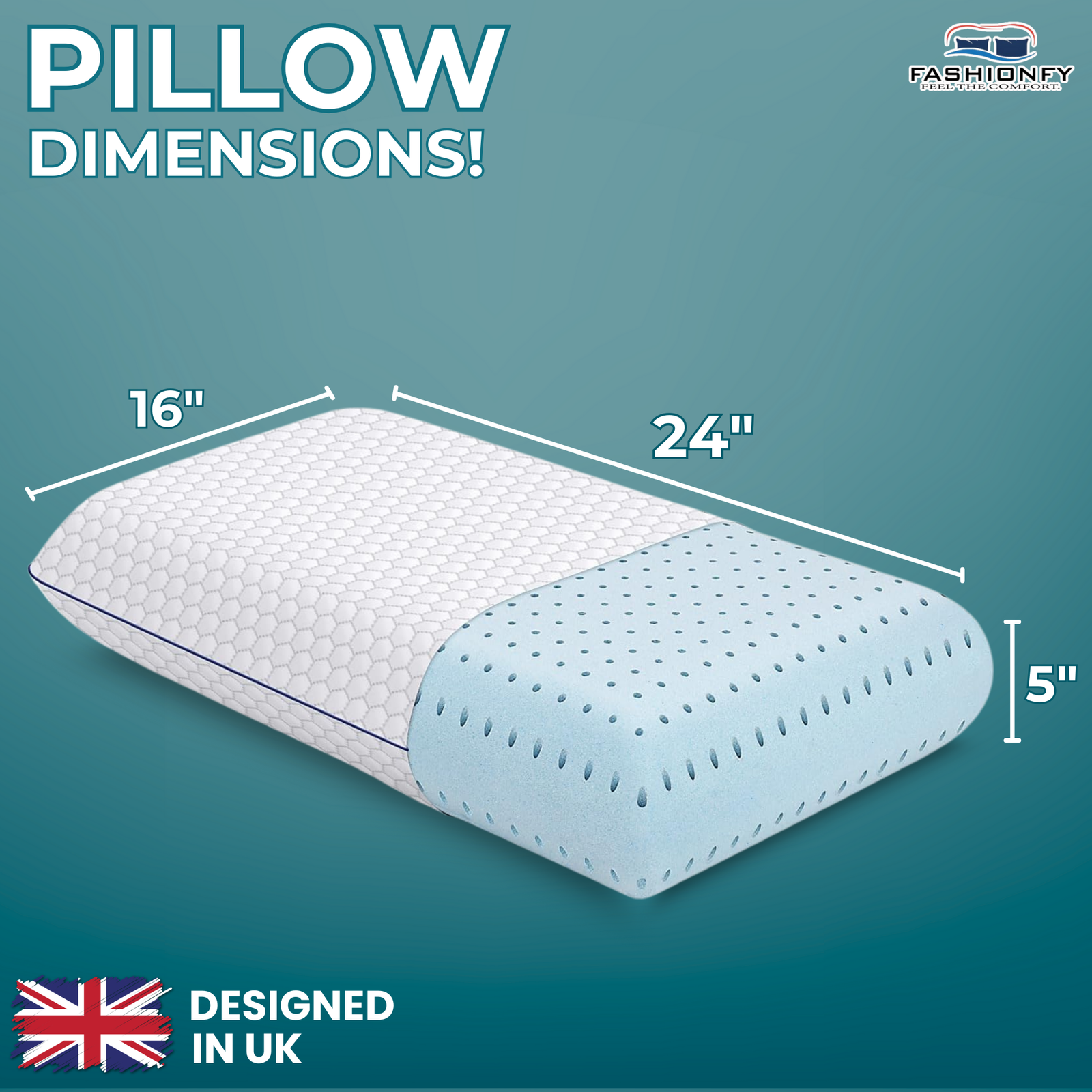 FASHIONFY Memory Foam Pillows For Back & Side Sleepers - Image 10