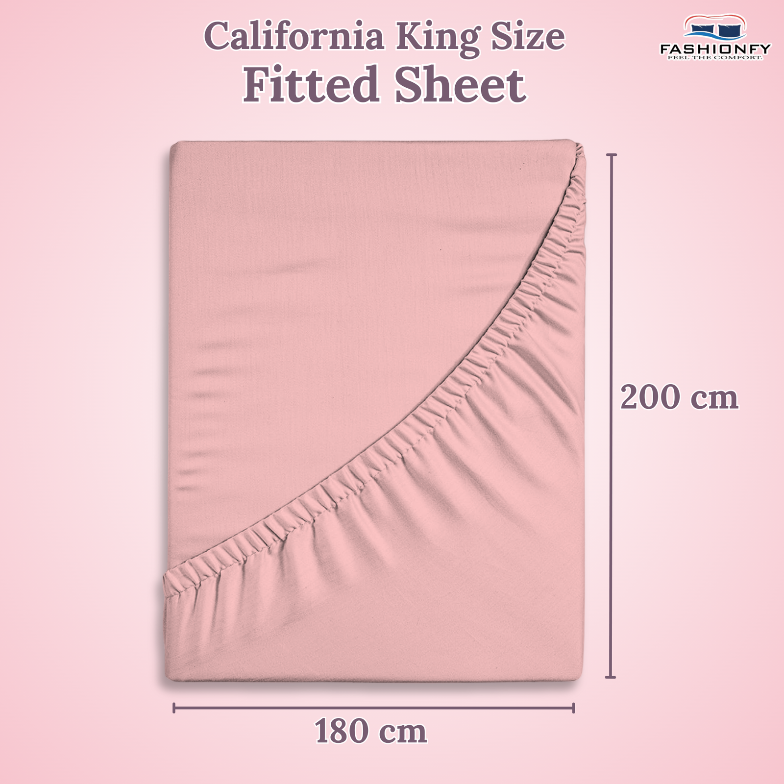 FASHIONFY® Hotel Quality Fitted Sheet with Deep Pockets & Elastic Edges | Breathable 300 TC Cotton Fabric - Image 44