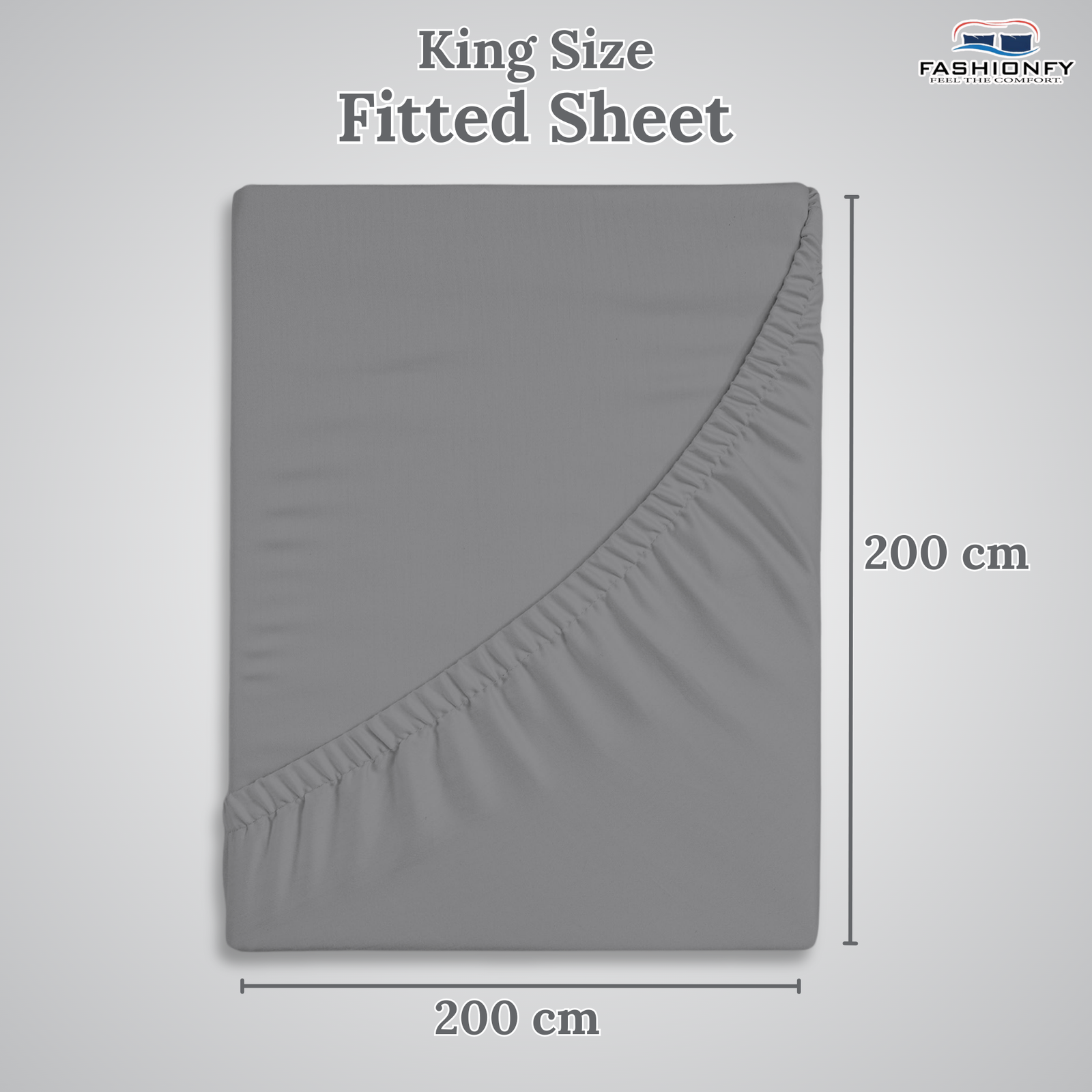 FASHIONFY® Hotel Quality Fitted Sheet with Deep Pockets & Elastic Edges | Breathable 300 TC Cotton Fabric - Image 51