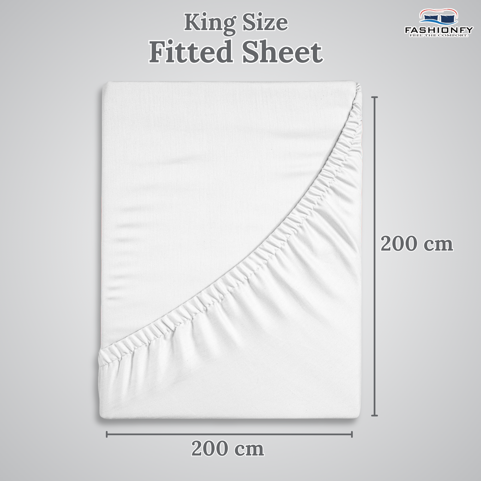 FASHIONFY® Hotel Quality Fitted Sheet with Deep Pockets & Elastic Edges | Breathable 300 TC Cotton Fabric - Image 57