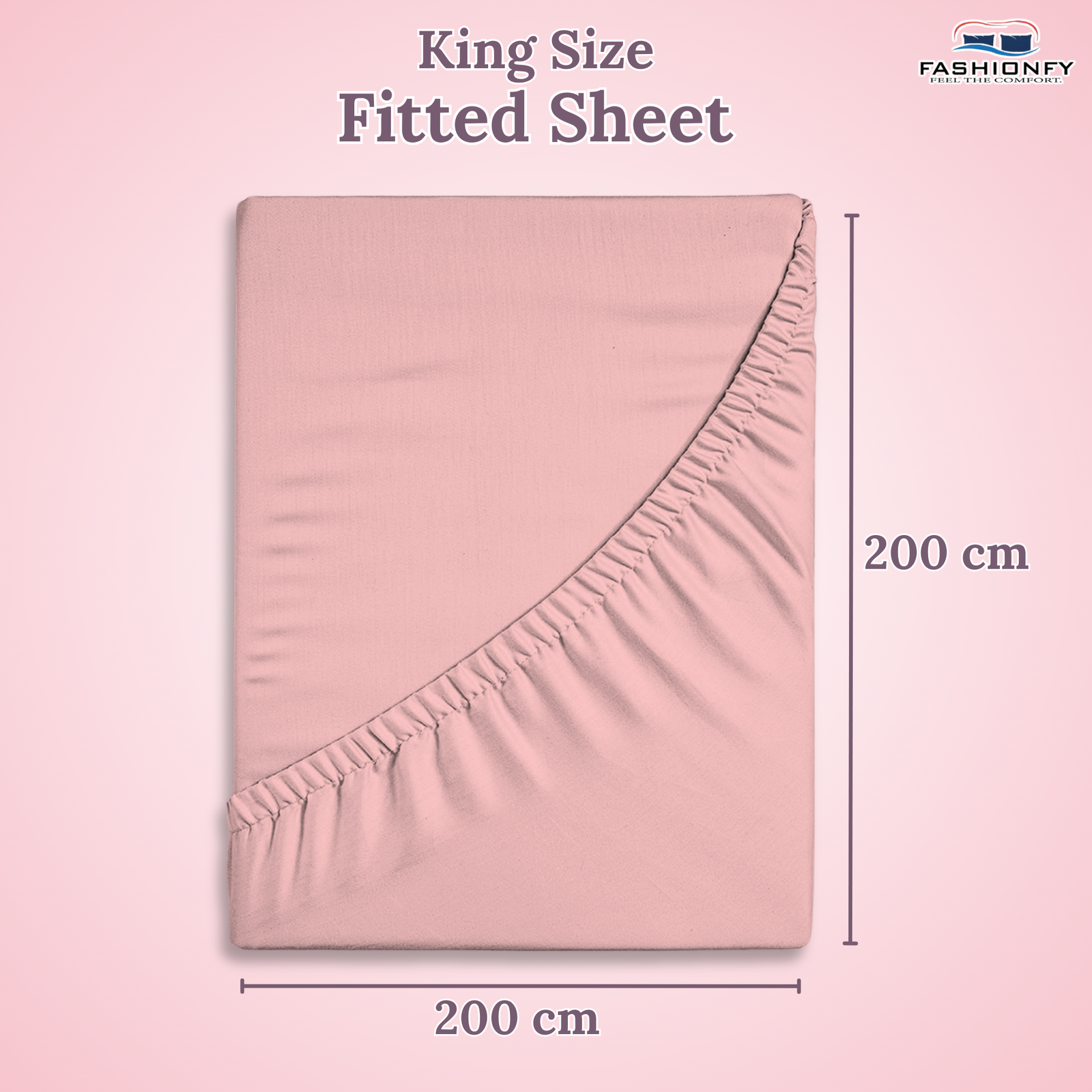 FASHIONFY® Hotel Quality Fitted Sheet with Deep Pockets & Elastic Edges | Breathable 300 TC Cotton Fabric - Image 54