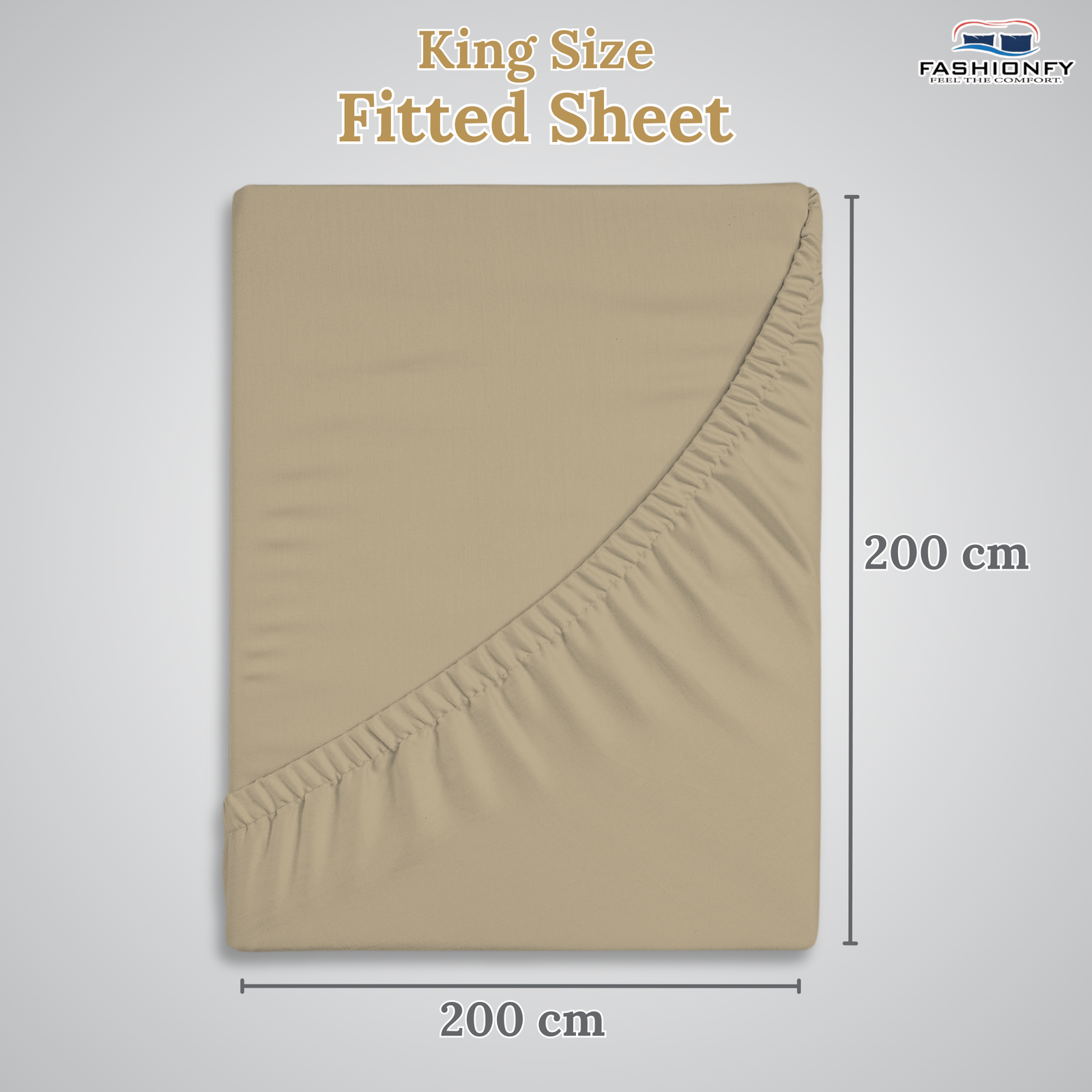 FASHIONFY® Hotel Quality Fitted Sheet with Deep Pockets & Elastic Edges | Breathable 300 TC Cotton Fabric - Image 48