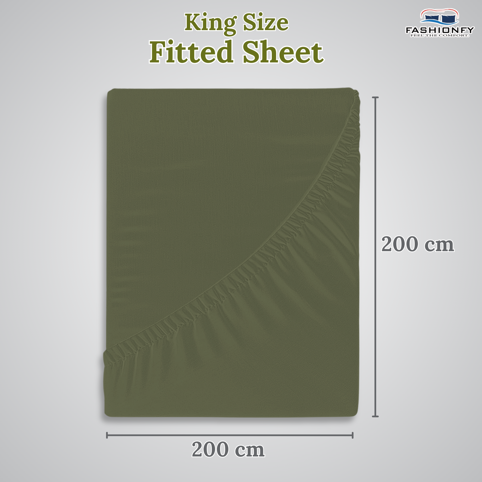 FASHIONFY® Hotel Quality Fitted Sheet with Deep Pockets & Elastic Edges | Breathable 300 TC Cotton Fabric - Image 56