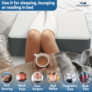 FASHIONFY Orthopedic Bed Wedge Pillow | Jacquard Cover with With Side-Pocket - Image 3