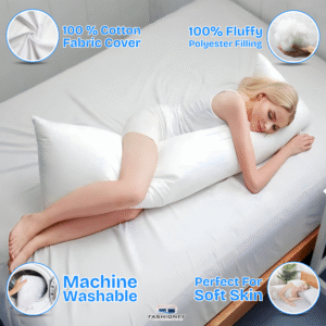 FASHIONFY® Long Pillow for Sleeping, Soft Side Sleeper Pillow with Breathable Polyester Filling - Image 2