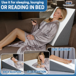 FASHIONFY Wedge Pillow for Back & Neck Support, Chic Jacquard Pillowcase - Image 2