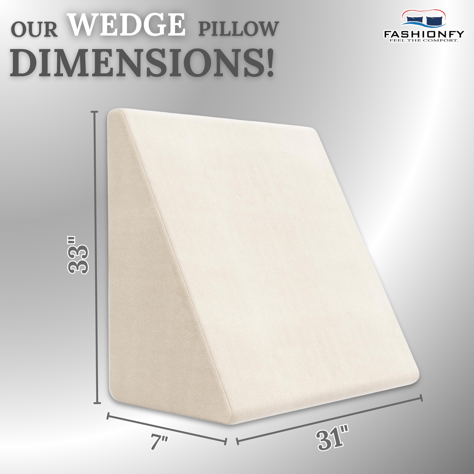 Bed Wedge Pillow for Sleeping, Back Pain, Acid Reflux & Leg Rest | Standard Width Triangle Pillow with Memory Foam Support, - Image 13