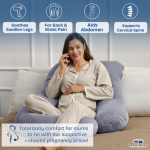FASHIONFY® U & J Shaped Pregnancy Pillow for Maternity Support, Hips & Belly - Image 5