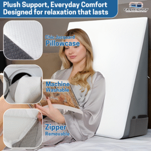 FASHIONFY Orthopedic Bed Wedge Pillow | Jacquard Cover with With Side-Pocket - Image 4