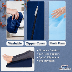 Bed Wedge Pillow for Sleeping, Back Pain, Acid Reflux & Leg Rest | Standard Width Triangle Pillow with Memory Foam Support, - Image 5