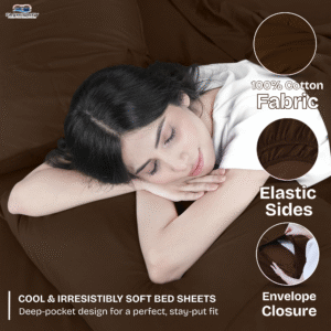 FASHIONFY Luxury 4 Piece Bed Sheet Set with 1 Flat Sheet, 1 Fitted Sheet & 2 Pillowcases - Image 4