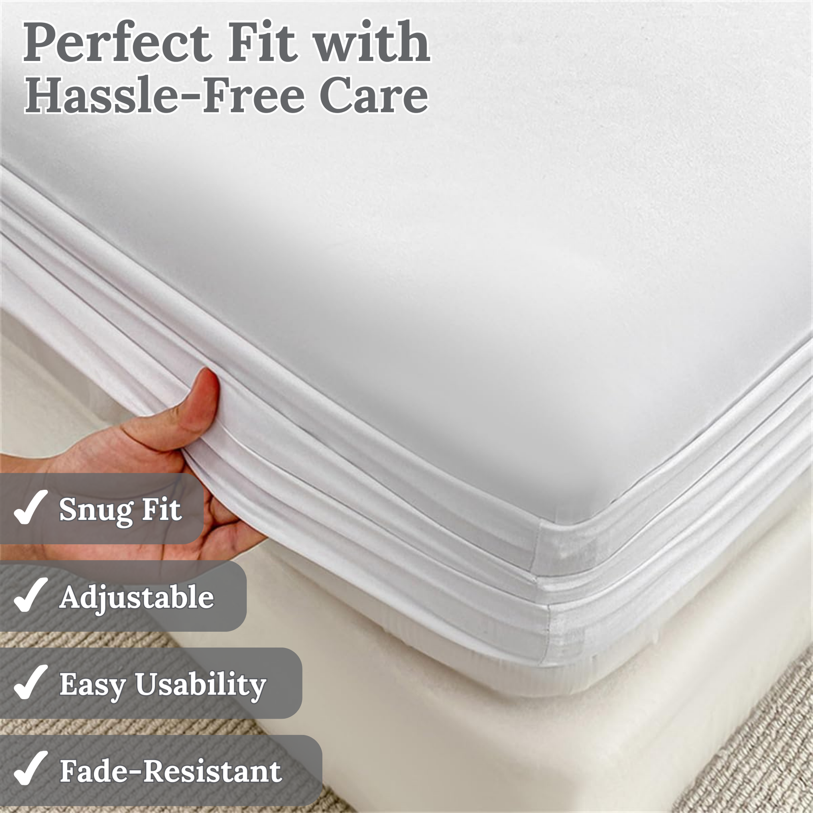 FASHIONFY® Hotel Quality Fitted Sheet with Deep Pockets & Elastic Edges | Breathable 300 TC Cotton Fabric - Image 6