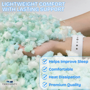 FASHIONFY Shredded Memory Foam for Bean Bag Filler, Bed Pillows & Couch Cushions - Image 7