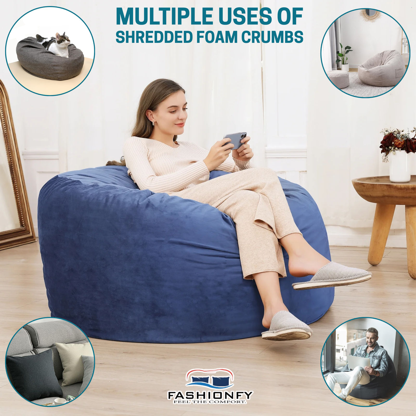 FASHIONFY Soft & Comfy Shredded Foam Crumbs for Replacement Bean Bag filler - Image 4