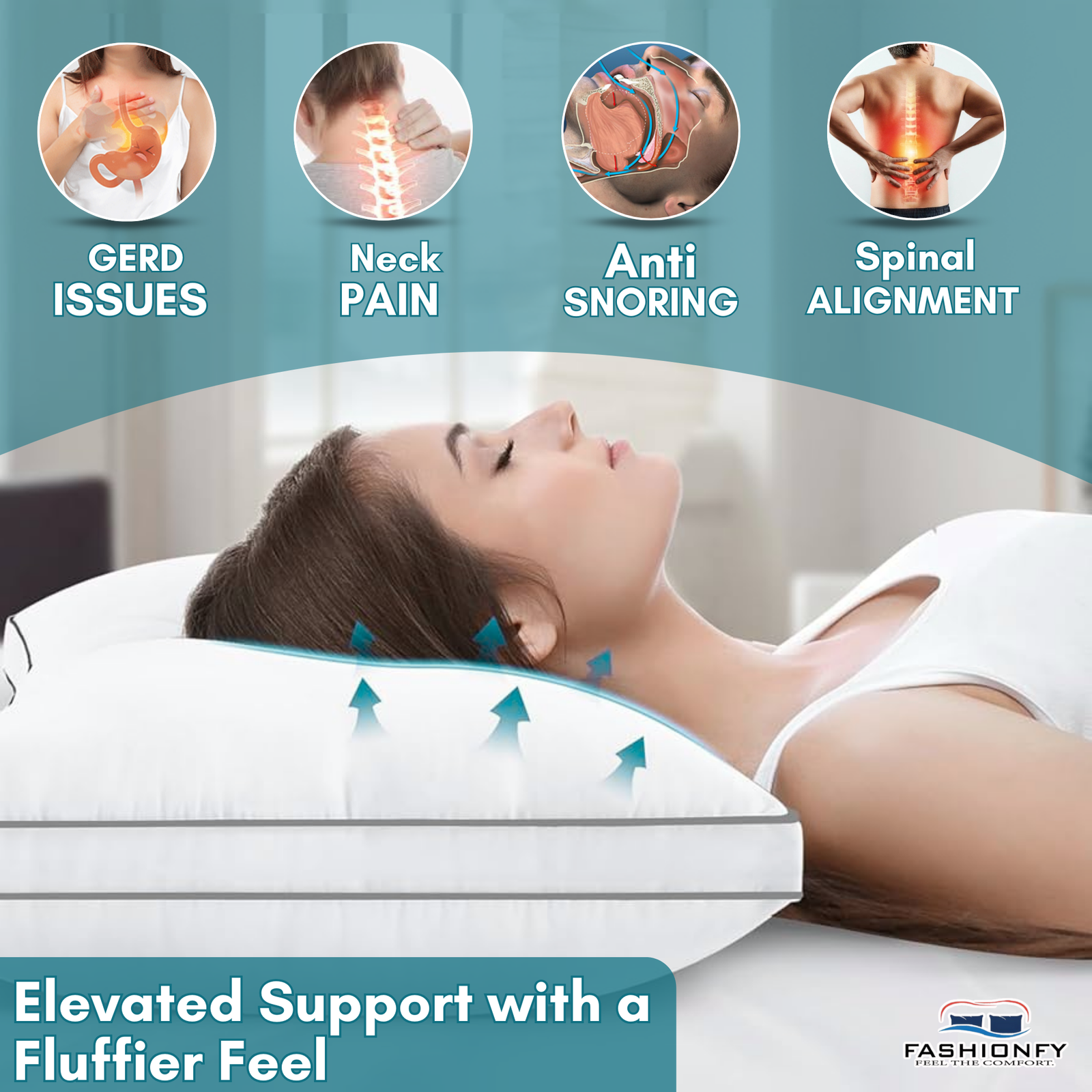 FASHIONFY® Bed Pillows for Sleeping & Resting - Image 5