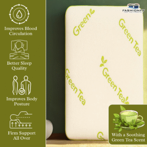 FASHIONFY® Green Tea Memory Foam Pillow for Side Sleepers, Hot Sleepers, Neck Pain, Shoulder Pain & Back Support - Image 3