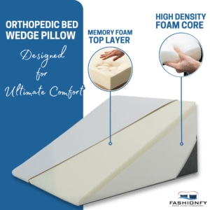 FASHIONFY Orthopedic Bed Wedge Pillow | Jacquard Cover with With Side-Pocket - Image 5