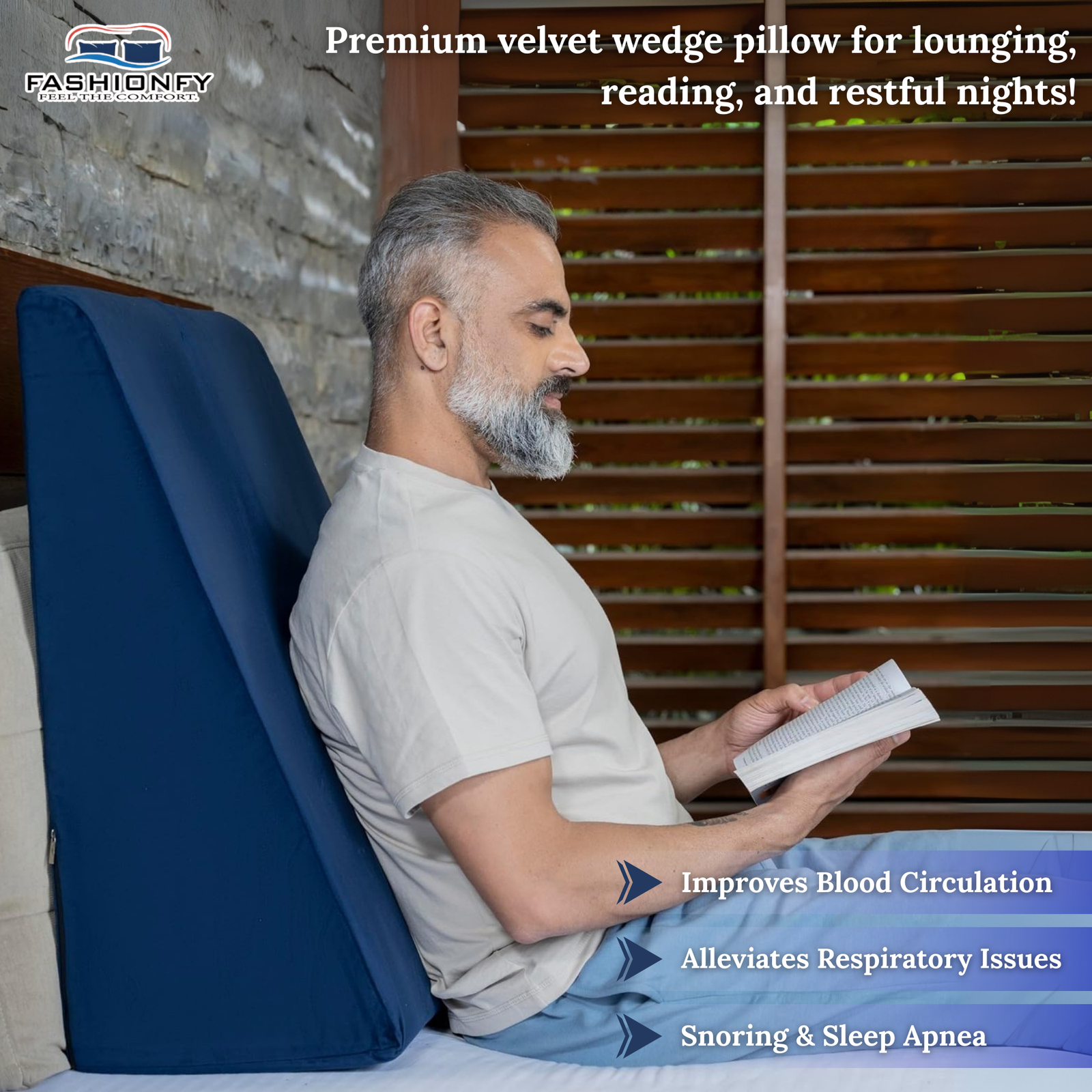 Bed Wedge Pillow for Sleeping, Back Pain, Acid Reflux & Leg Rest | Standard Width Triangle Pillow with Memory Foam Support, - Image 4