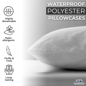 FASHIONFY® Pillow Protectors with Zipper Enclosure | Set of 2 100% Waterproof Polyester Bed Pillow Covers - Image 2