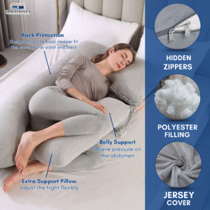 Detachable U Shape Pregnancy Pillow with 100% Polyester Filling - Image 4