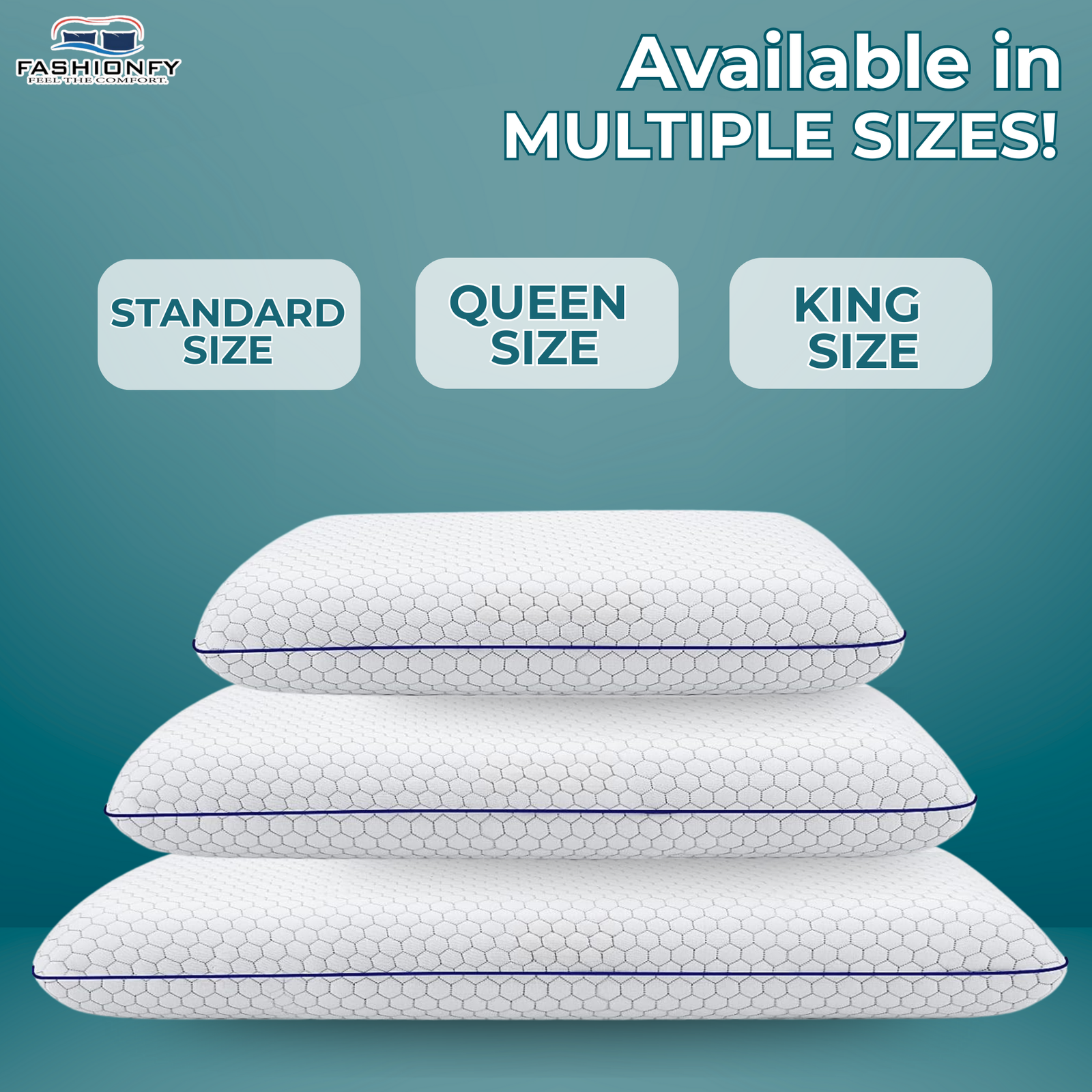 FASHIONFY Memory Foam Pillows For Back & Side Sleepers - Image 4