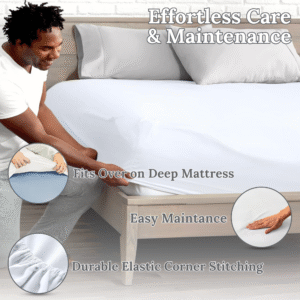 FASHIONFY® Hotel Quality Fitted Sheet with Deep Pockets & Elastic Edges | Breathable 300 TC Cotton Fabric - Image 5