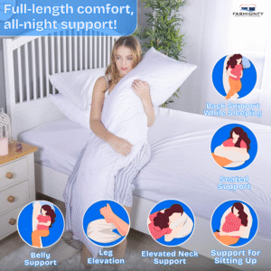 FASHIONFY® Long Pillow for Sleeping, Soft Side Sleeper Pillow with Breathable Polyester Filling - Image 4