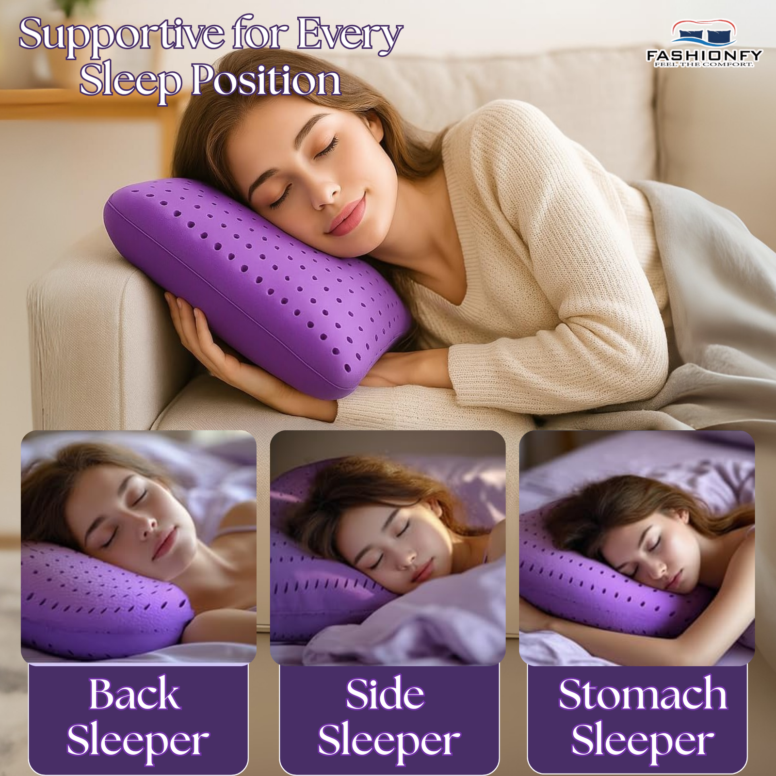 Memory Foam Pillow for Sleeping | Orthopedic Pillow for Back Pain, Neck Support - Image 3