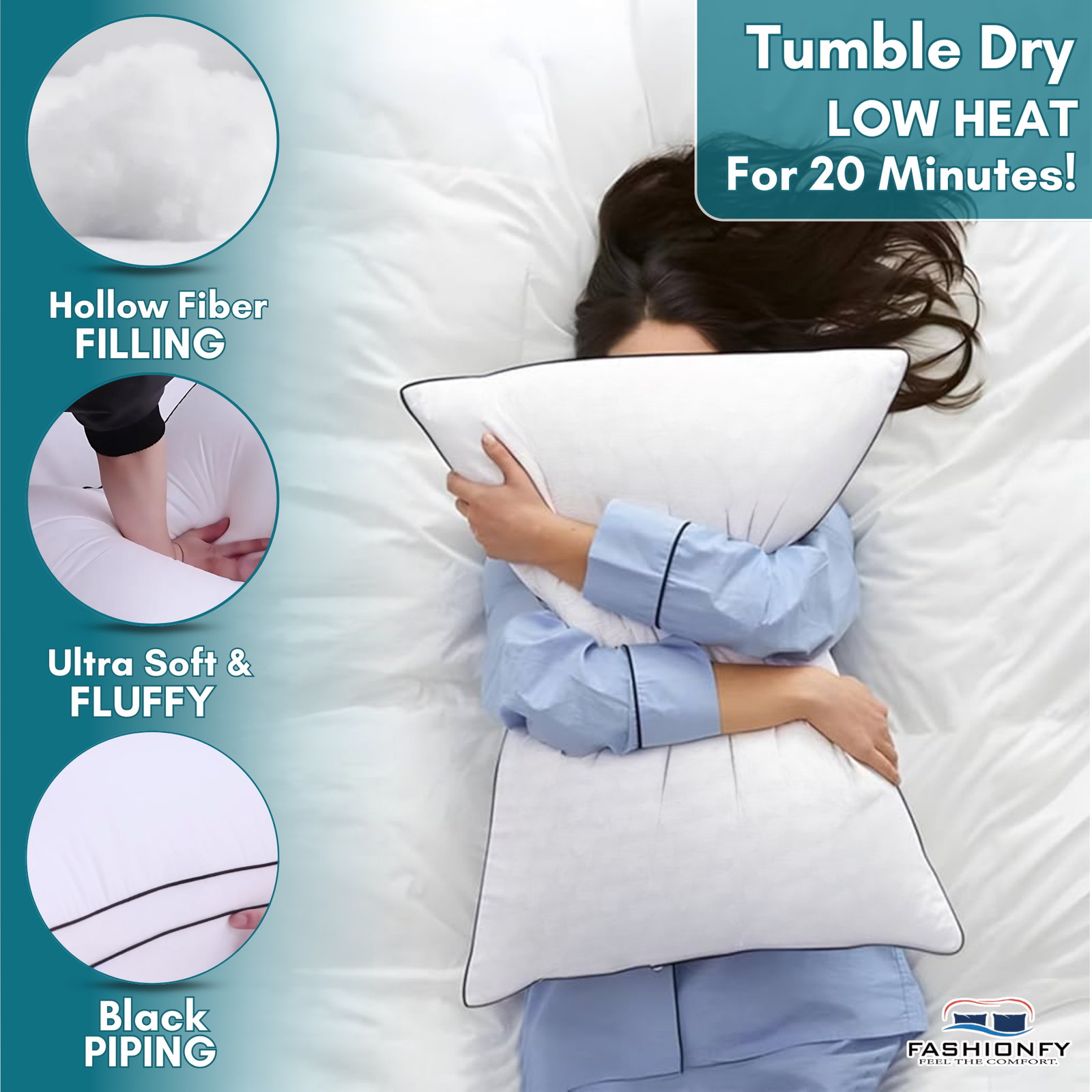 FASHIONFY® Bed Pillows for Sleeping & Resting - Image 3
