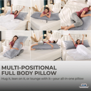 FASHIONFY® Long Body Pillow with Velvet Cover | Straight Pregnancy Pillow for Belly Support & Hip Pain - Image 7