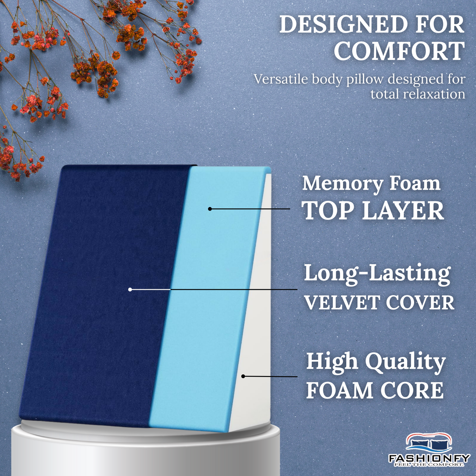 Bed Wedge Pillow for Sleeping, Back Pain, Acid Reflux & Leg Rest | Standard Width Triangle Pillow with Memory Foam Support, - Image 3