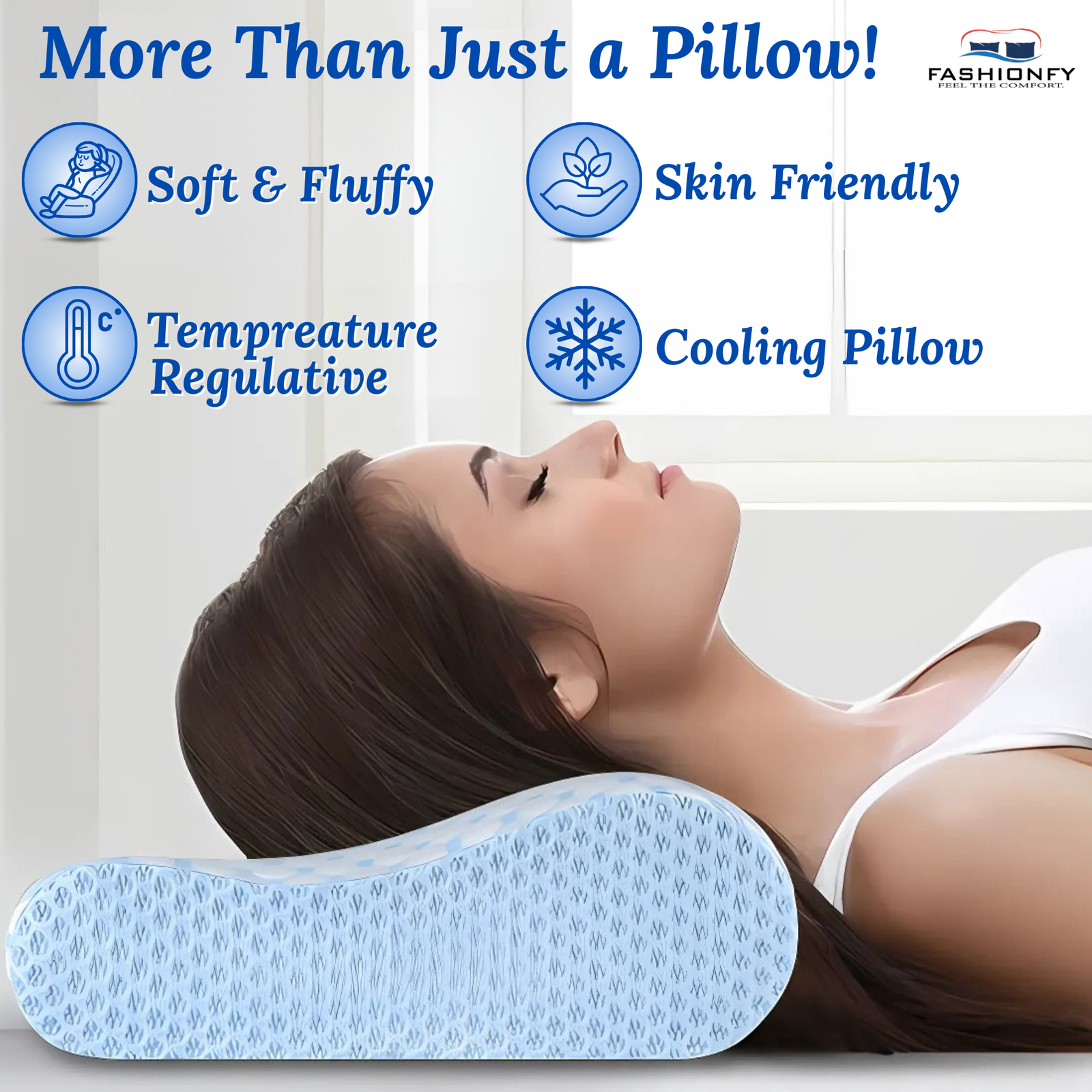 FASHIONFY Cervical Pillow | Ergonomic Neck Pillow for Side & Stomach Sleepers - Image 3