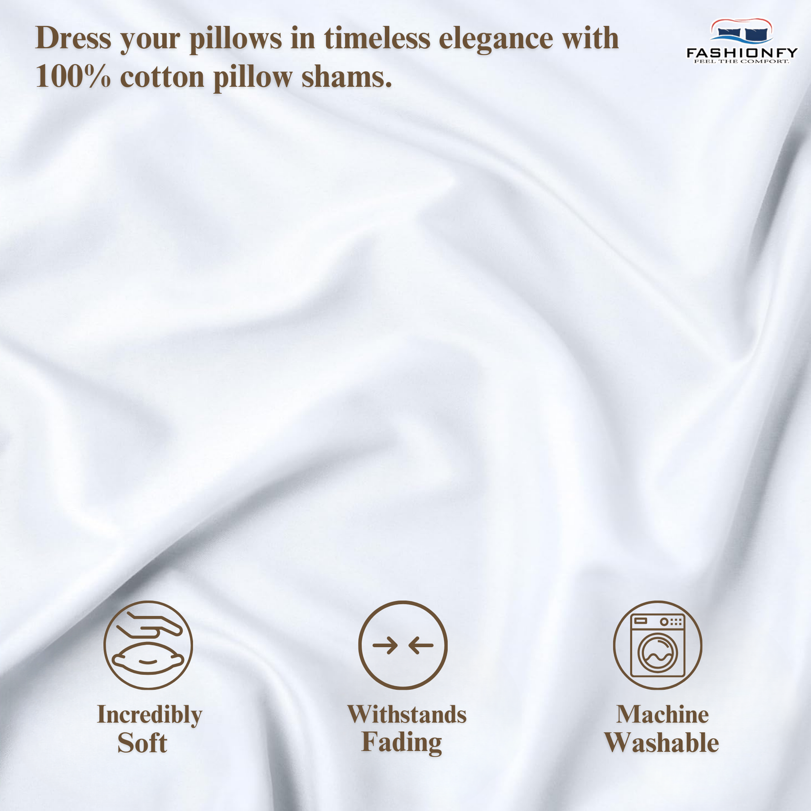 FASHIONFY® Premium Cotton Pillow Shams with Envelope Closure, Pillow Covers - Image 6