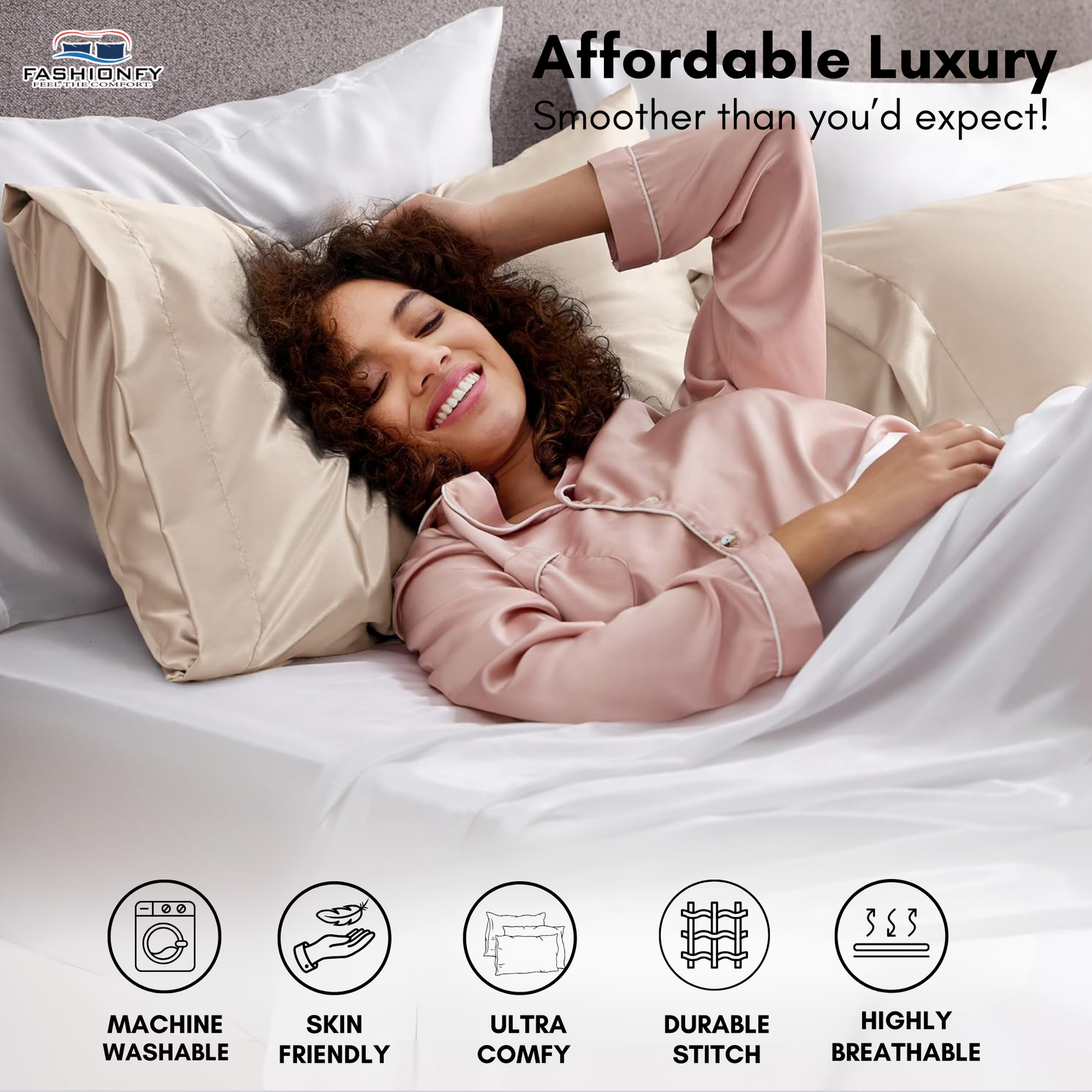 FASHIONFY Luxury & Comfortable Pillowcases for All Hotel Quality Pillows, Dorm rooms - Image 6