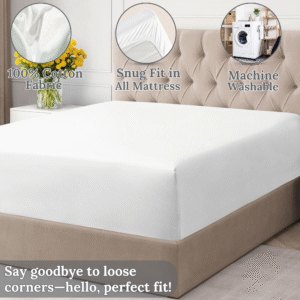 FASHIONFY® Hotel Quality Fitted Sheet with Deep Pockets & Elastic Edges | Breathable 300 TC Cotton Fabric - Image 7