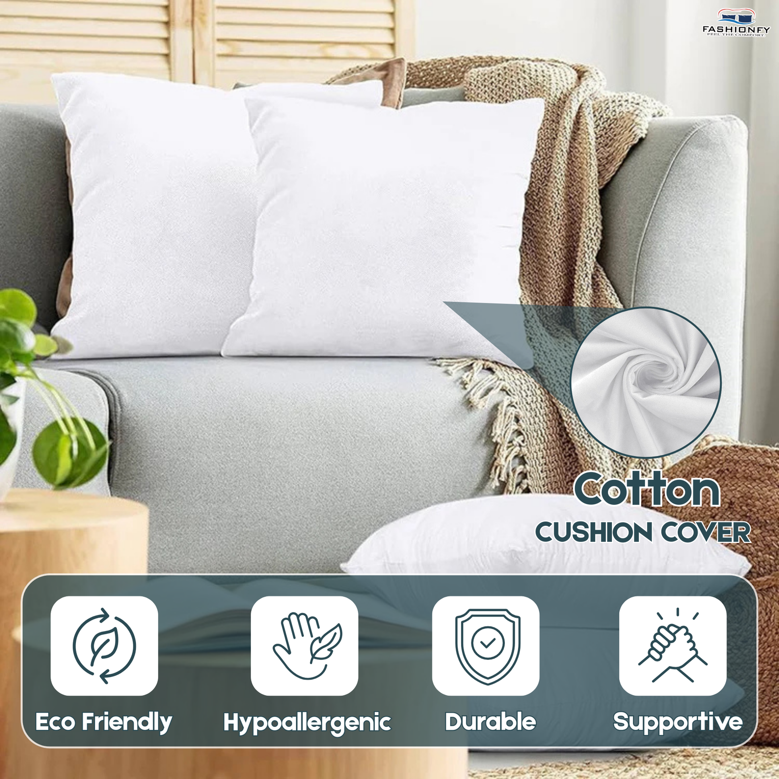 FASHIONFY® Soft Cushion Fillers for Sofa Cushions, Throw Pillow Inserts - Image 3