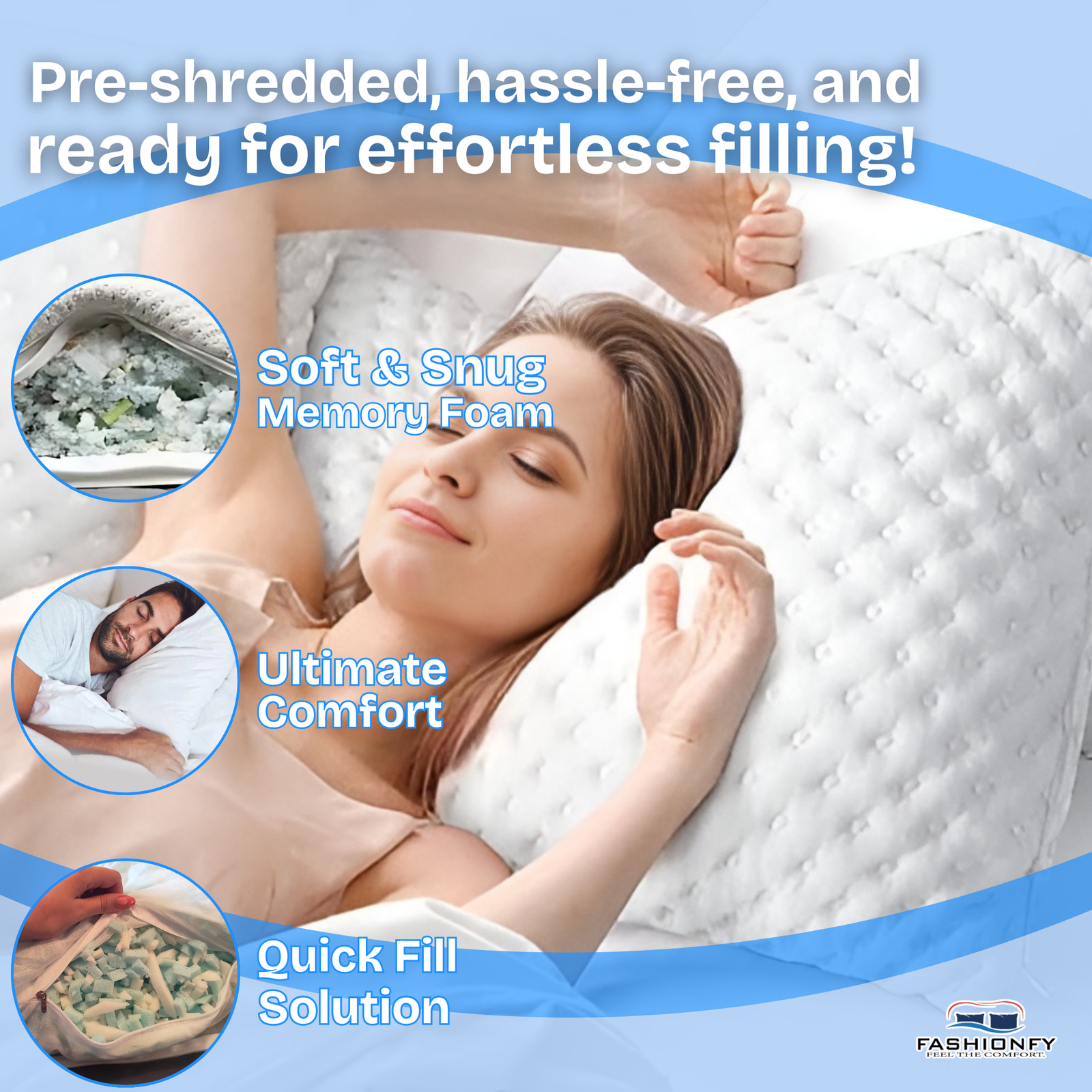 FASHIONFY Shredded Memory Foam for Bean Bag Filler, Bed Pillows & Couch Cushions - Image 5