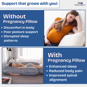 FASHIONFY® U & J Shaped Pregnancy Pillow for Maternity Support, Hips & Belly - Image 7